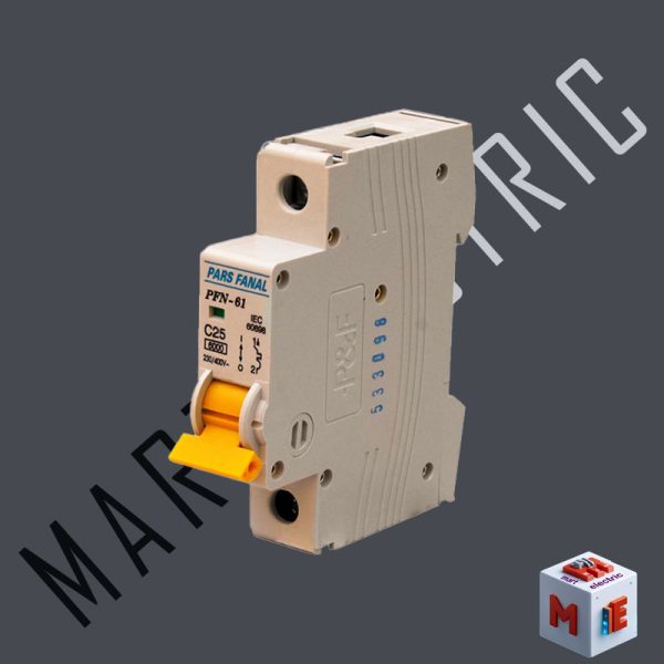 کلید مینیاتوری 25 آمپر تکفاز پارس فانال ظرفیت قطع 6KA