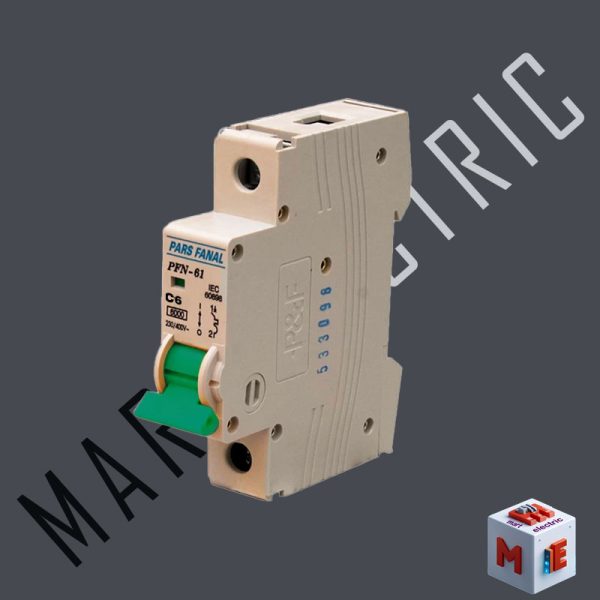 کلید مینیاتوری 6 آمپر تکفاز پارس فانال ظرفیت قطع 6KA