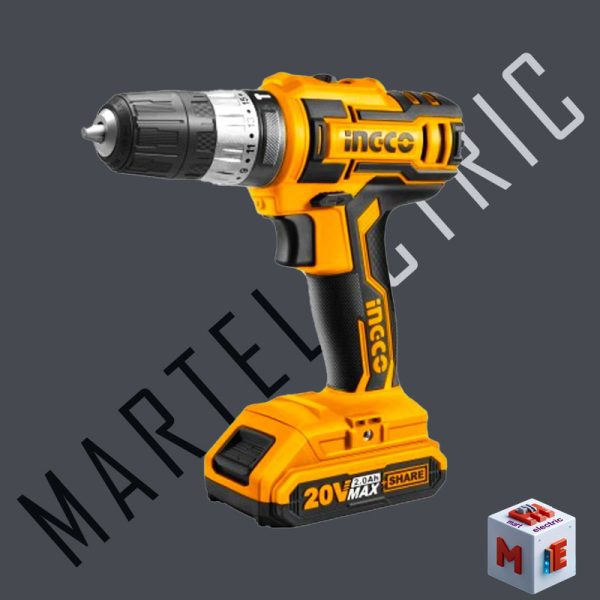 دریل پیچ گوشتی چکشی شارژی 20 ولت 2 آمپر اینکو مدل CIDLI200215